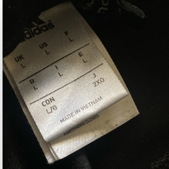 Vintage ADIDAS Hoodie Track Set (2pc) Black Royal Blue Three Stripe Size Large - Picture 4 of 12